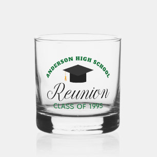 Green High School Wiedersehen Party Custom Alumni Whiskyglas