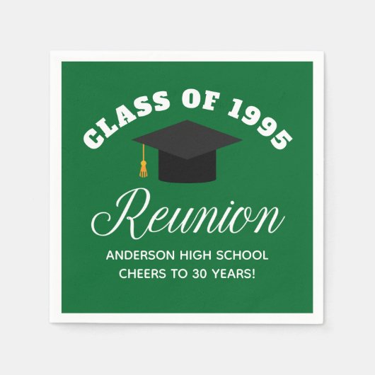 Green High School Wiedersehen Personalisiert Party Serviette (Vorderseite)