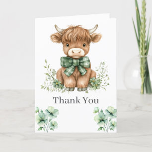 Green Highland Cow Danke Karte