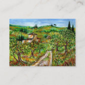 GREEN HILLS,OLIVENBÄUME LANDSCHAFT TUSKANIE, braun Visitenkarte (Rückseite)