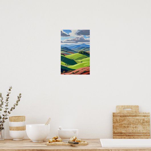 Green Hills Wall Art Poster (Küche)