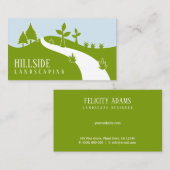 Green Hillside Landscaping Vector Landscaper Visitenkarte (Vorne/Hinten)