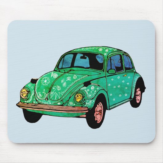Green Hippie Car Mandala Art Mousepad (Vorne)