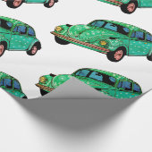 Green Hippie Car Mandala Wrapping Paper Geschenkpapier (Ecke)
