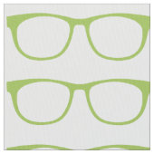 Green Hipster Geek Glasses Fabric Stoff (Nahaufnahme)