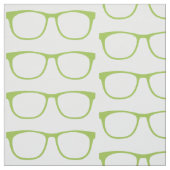 Green Hipster Geek Glasses Fabric Stoff (Muster)