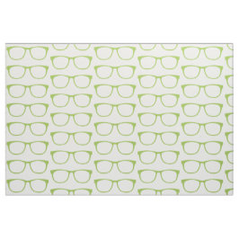 Green Hipster Geek Glasses Fabric Stoff