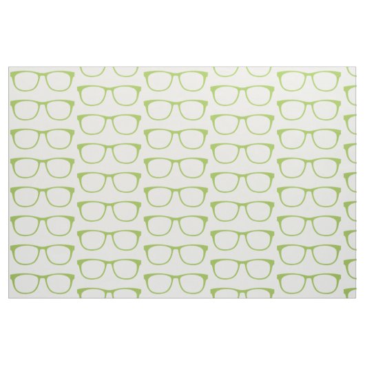 Green Hipster Geek Glasses Fabric Stoff (Fat Quarter (45,7 x 55,9 cm))