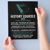 Green History Book, History Course Advertising Flyer (Hand)