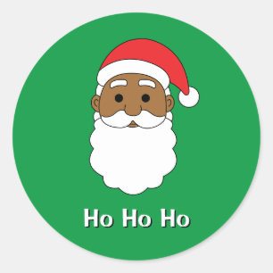 Green Ho Ho Ho Afrikanisch-Amerikanischer Weihnach Runder Aufkleber