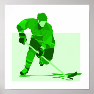 Green Hockey-Logo Poster