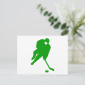 Green Hockey Player Postkarte (Stehend Vorderseite)