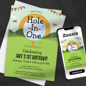 Green Hole-in-One Golf Birthday Par-T Einladung
