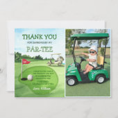 Green Hole-in-One Golf Birthday Par-T-Foto Dankeskarte (Vorderseite)