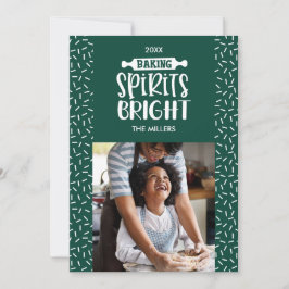 Green | Holiday Baking Spirituosen Helles Foto Feiertagskarte