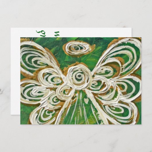 Green Holiday Engel Custom Einladung oder Einladun (Vorne/Hinten)