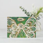 Green Holiday Engel Custom Einladung oder Einladun (Stehend Vorderseite)