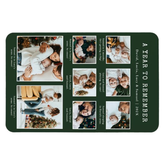 Green Holiday Foto Magnet (Horizontal)