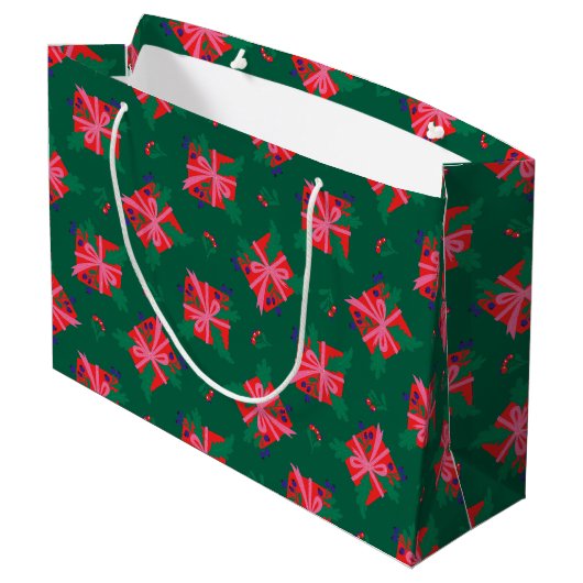 Green Holiday Geschenktasche Große Geschenktüte (Rückseite Schrägansicht)