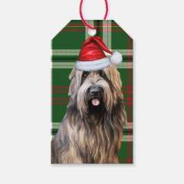 Green Holiday Kariert Briard Shepherd Dog Weihnach Geschenkanhänger