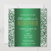 Green Holiday Party Glitzer Sparkle Einladung (Rückseite)