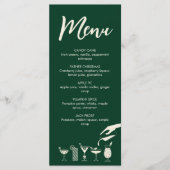 Green Holiday Retro Cocktail Menü Programm (Vorderseite)