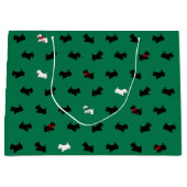 Green Holiday Scottish Terriers Gift Bag Große Geschenktüte (Vorderseite)