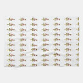 Green Holiday Scribble Tree + Star White Geschirrtuch (Horizontal)