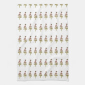 Green Holiday Scribble Tree + Star White Geschirrtuch (Vertikal)