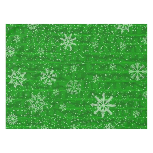 Green Holiday Snowflake Tischdecke (Vorderseite (Horizontal))