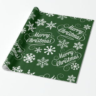 Green Holiday Snowflakes Frohe Weihnachtsgeschenke Geschenkpapier