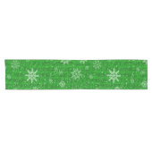 Green Holiday Snowflakes Kurzer Tischläufer (Horizontal)