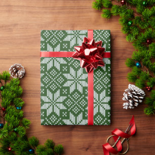Green Holiday Sweater Geschenkpapier