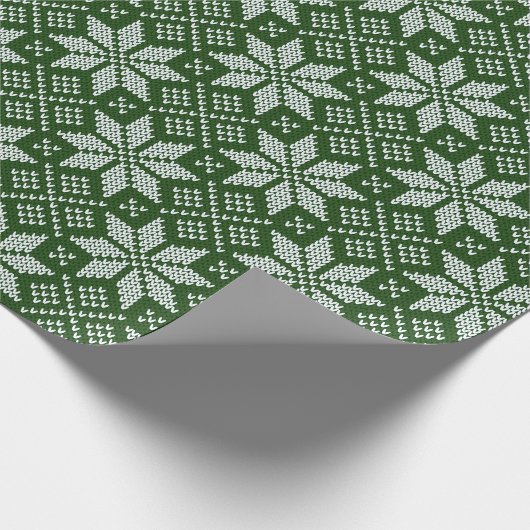 Green Holiday Sweater Geschenkpapier (Ecke)