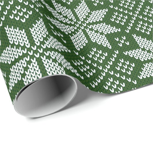 Green Holiday Sweater Geschenkpapier (Rolleneckpunkt)