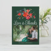 Green Holiday Wedding Foto Liebe & Danke (Stehend Vorderseite)