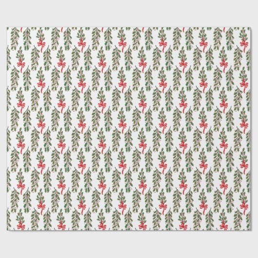 Green Holland mit Red Bows Weihnachten Geschenkpapier (Flach)