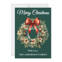 Green Holly Berry Weihnachtskranz Weihnachtskarte