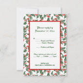 Green Holly Holiday Editable 3,5 x 5" Response Car Einladung (Vorderseite)