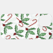 Green Holly Verlasse Red Berries Candy Cane Paint Case-Mate iPhone Hülle (Rückseite / Rechts)