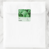 Green Holly Verlasse Weihnachtsgeschenk-Tag Quadratischer Aufkleber (Tasche)