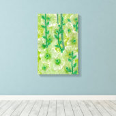 Green Hollyhock Mallow Malva Blume Floral Collage Leinwanddruck (Insitu (Holzboden))