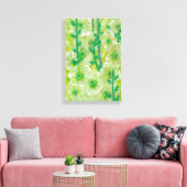 Green Hollyhock Mallow Malva Blume Floral Collage Leinwanddruck (Insitu (Wohnzimmer))