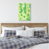 Green Hollyhock Mallow Malva Blume Floral Collage Leinwanddruck (Insitu (Schlafzimmer))