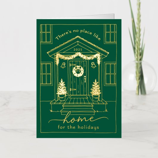 Green Home for the Holidays Realtor Christmas Gold (Vorderseite)