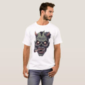 Green Horned Monster Graphic T-Shirt (Vorne ganz)