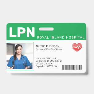 Green Hospital Medical Employee Foto ID Abzeiche Ausweis