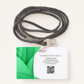 Green | Hospital Medical Employee Foto ID Abzeiche Ausweis (Rückseite mit Schlüsselband)