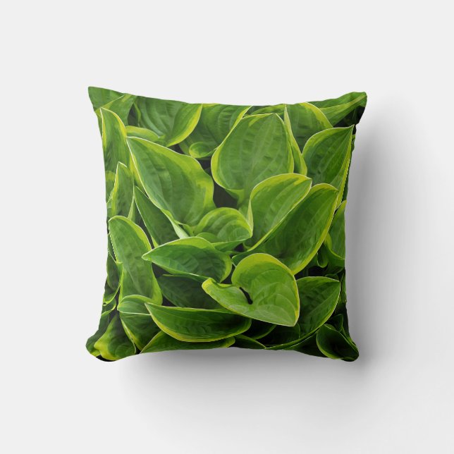 Green hosta-Blätter Kissen (Vorderseite)