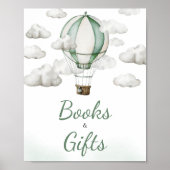 Green Hot Air Ballon Baby Duschbücher und Geschenk Poster (Vorne)